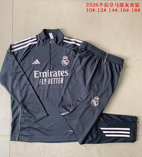 25-26 Infantil Conjunto de entrenamiento con media cremallera Real Madrid