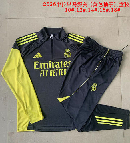 25-26 Infantil Conjunto de entrenamiento con media cremallera Real Madrid （ ）