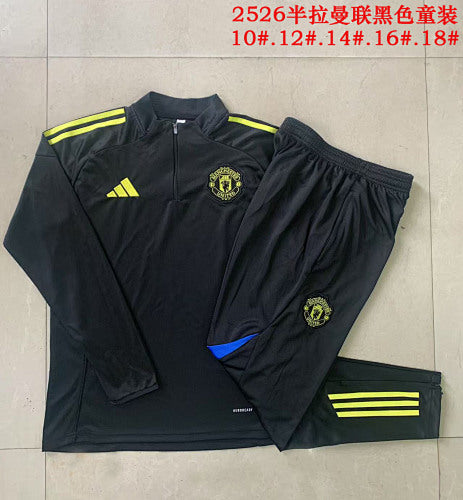 25-26 Infantil Conjunto de entrenamiento con media cremallera Manchester United