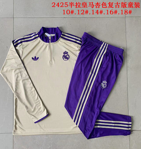 25-26 Infantil Conjunto de entrenamiento con media cremallera Real Madrid