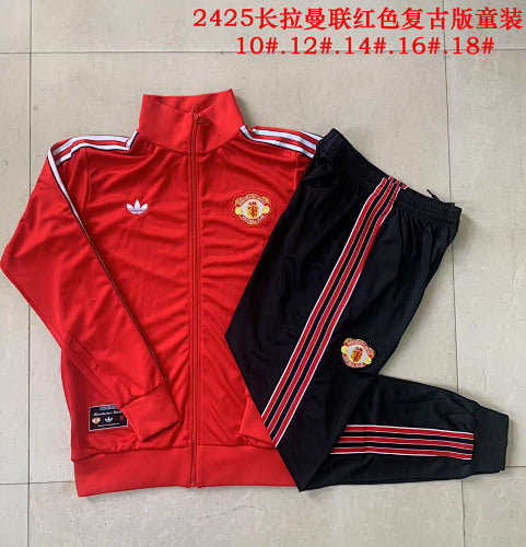 25-26 Infantil Conjunto de entrenamiento con cremallera completa Manchester United