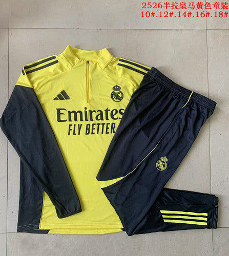 25-26 Infantil Conjunto de entrenamiento con media cremallera Real Madrid