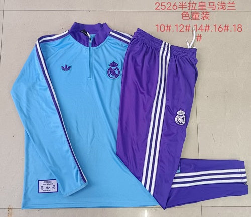 25-26 Infantil Conjunto de entrenamiento con media cremallera Real Madrid