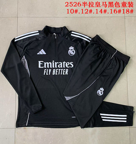 25-26 Infantil Conjunto de entrenamiento con media cremallera Real Madrid