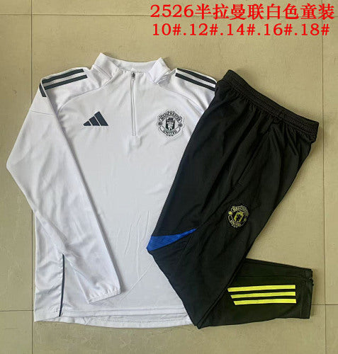 25-26 Infantil Conjunto de entrenamiento con media cremallera Manchester United