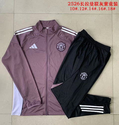 25-26 Infantil Conjunto de entrenamiento con cremallera completa Manchester United