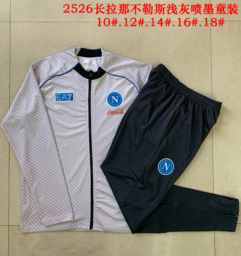 25-26 Infantil Conjunto de entrenamiento con cremallera completa Nápoles