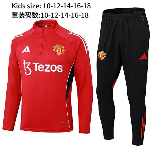 25-26 Infantil Conjunto de entrenamiento con media cremallera Manchester United