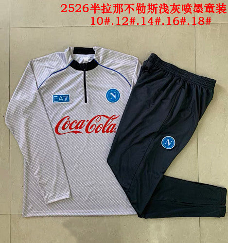 25-26 Infantil Conjunto de entrenamiento con media cremallera Nápoles