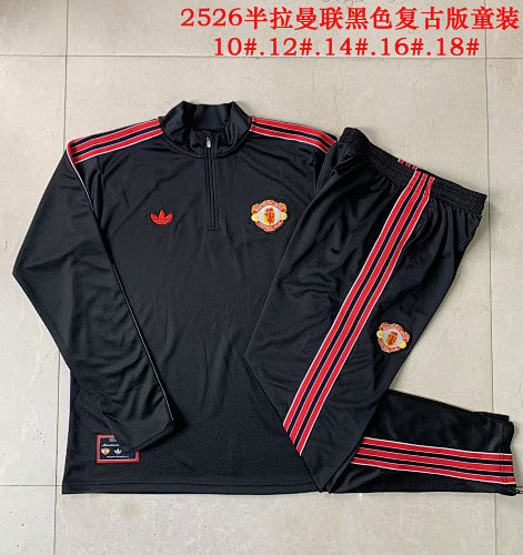 25-26 Infantil Conjunto de entrenamiento con media cremallera Manchester United